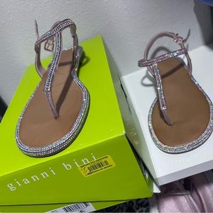 Gianni Bini pink crystal sandals